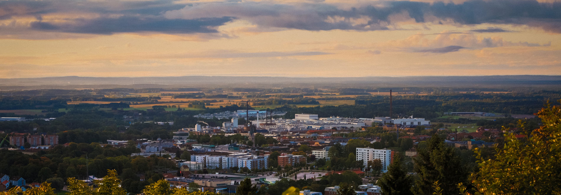 molnig utsikt över Skövde